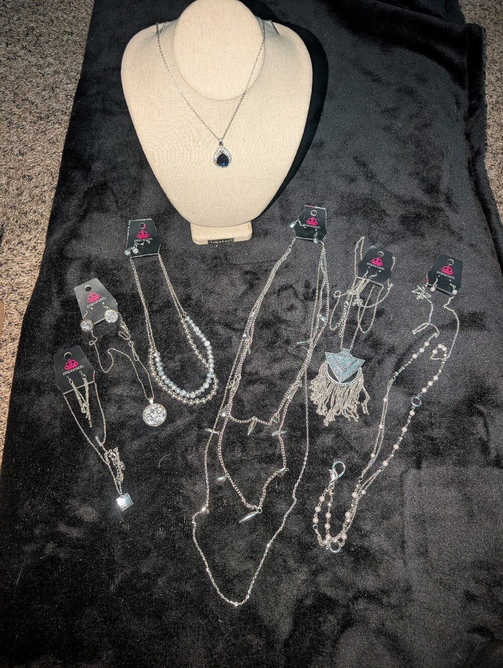 Silver Tone Jewelry Lot (7 Necklace And Earring Sets)